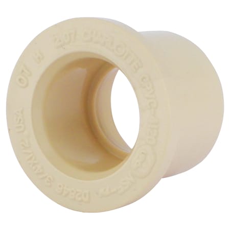 Charlotte Pipe And Foundry 3/4in. x 1/2in. CPVC CTS Reducing Bushing, SPG x S CTB3412